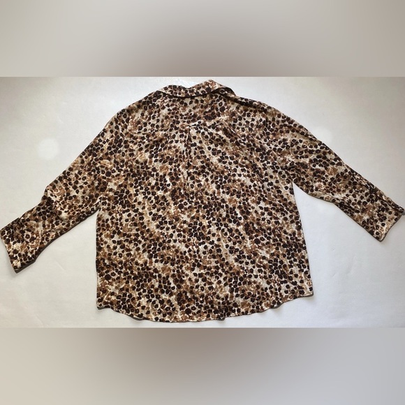 NEW Womens Size PXL Olivia Investments Animal Layer Long Sleeve Blouse Top $49 - Picture 6 of 6